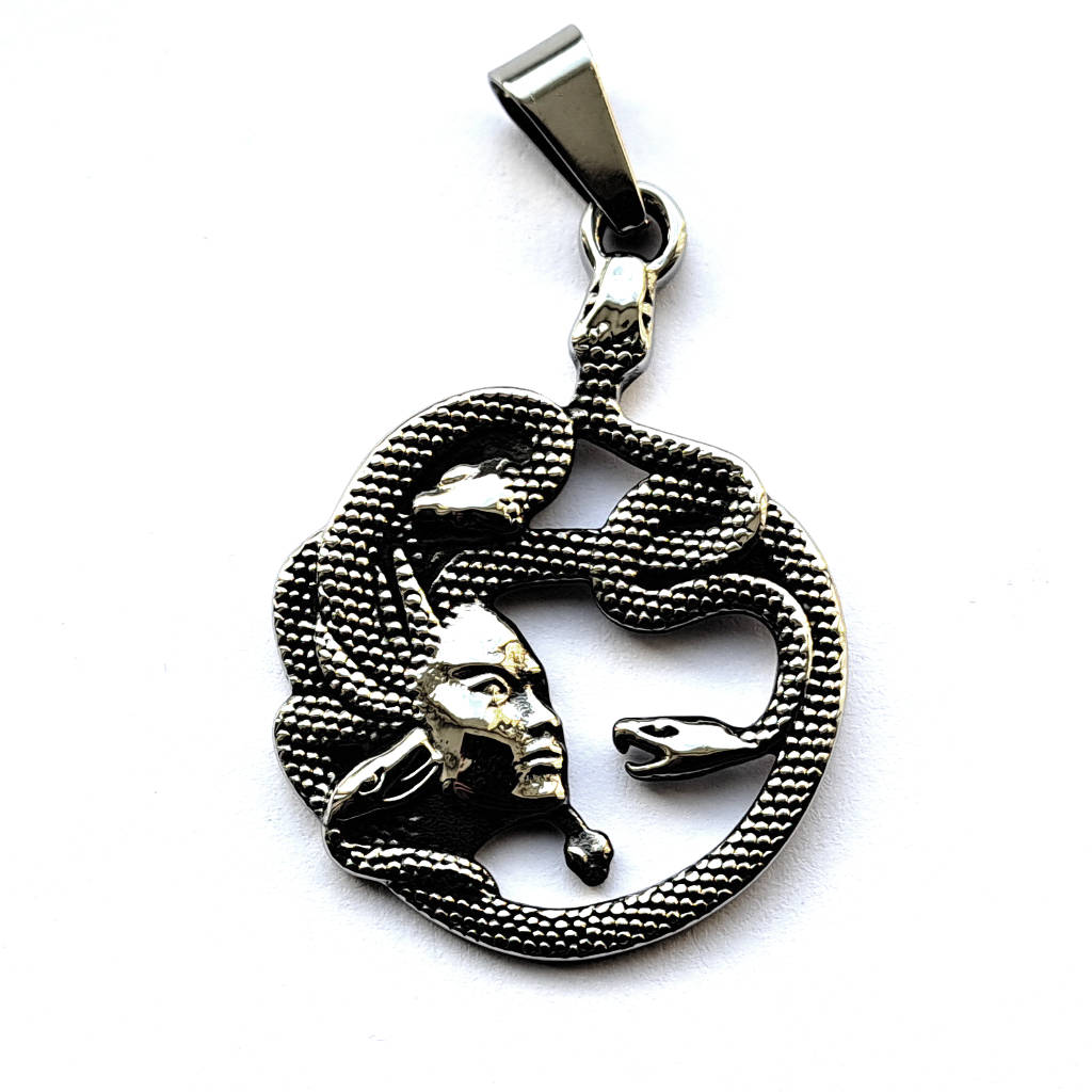Stainless Steel Medusa Pendant - 127-0040