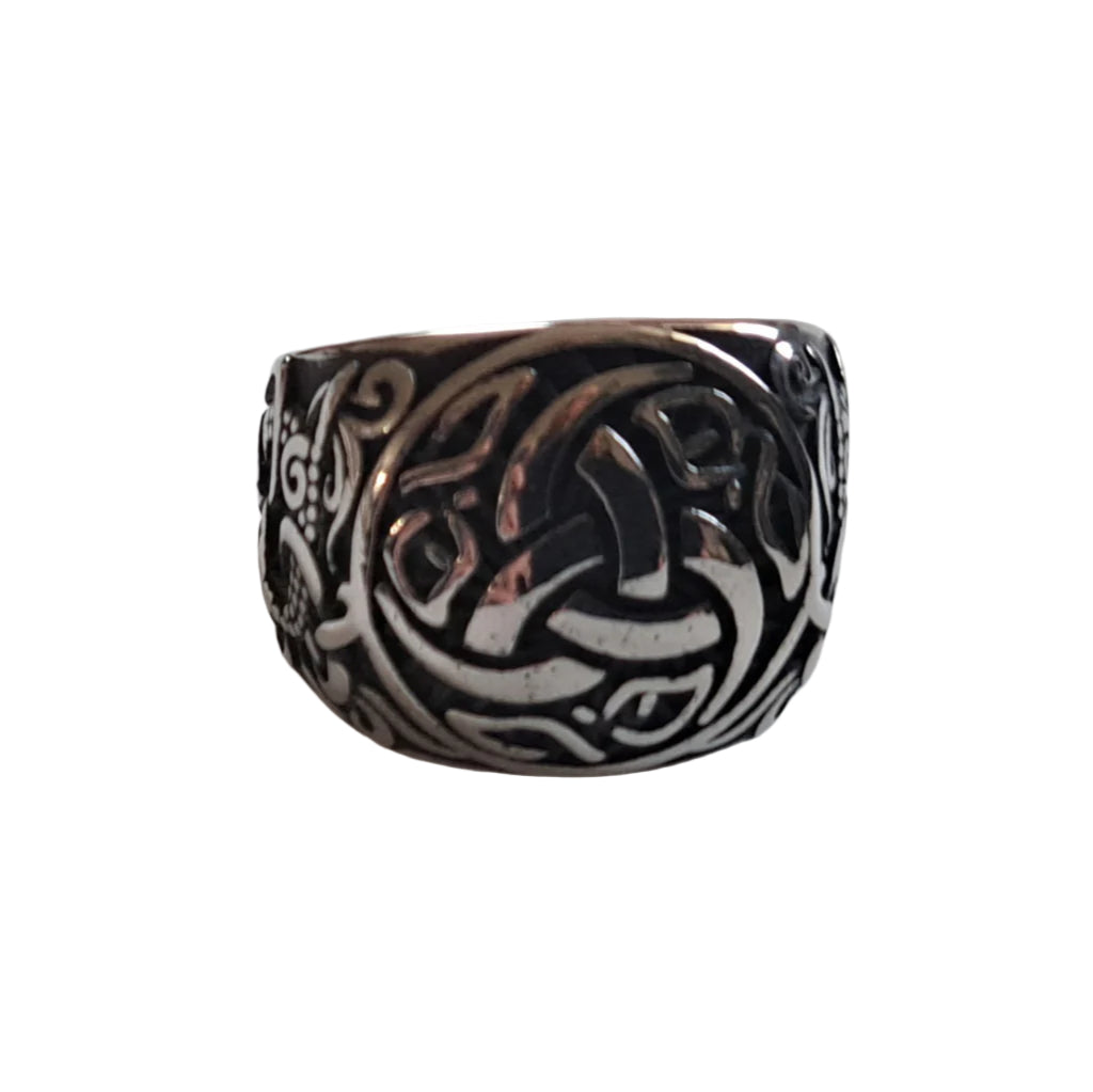 Celtic Knotwork and Triskele Design Ring - Stainless Steel