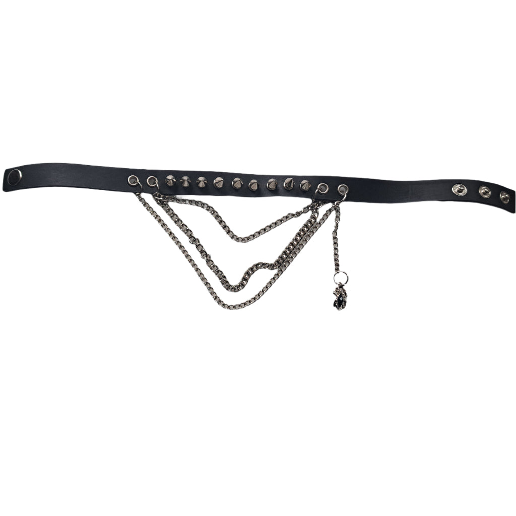 Leather Spikes With Chains and Spider Choker