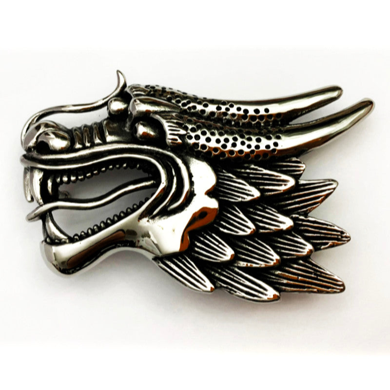 Dragon Head Belt Buckle - Stainless Steel - 370027