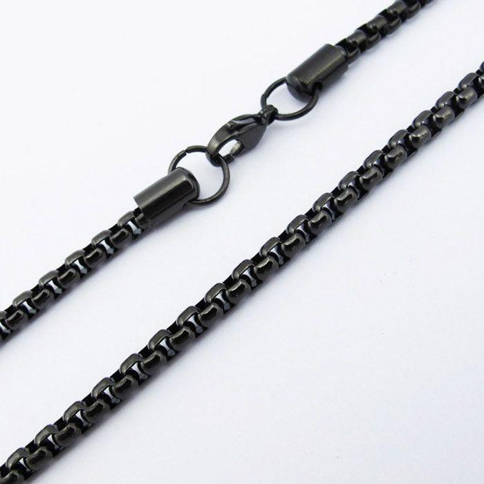 Black Stainless Steel Link Chain with Clasp - 150366