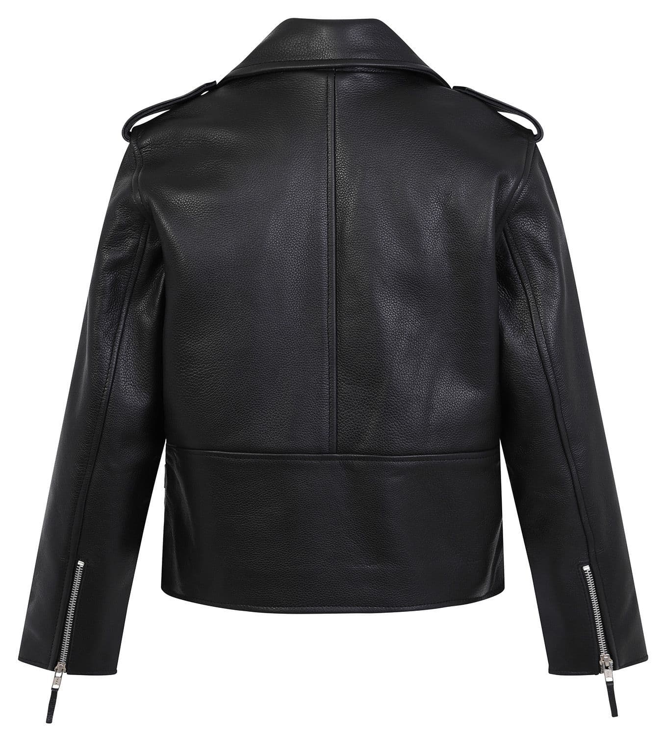 Brando Children's Black Leather Biker Jacket by Skintan Leather