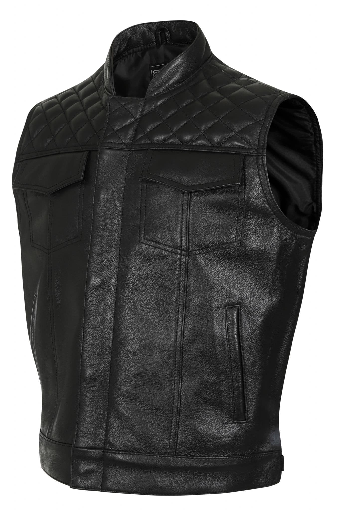 Gunner Leather Biker Vest by Skintan Leather
