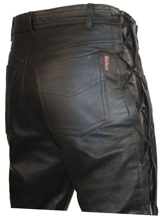 Lace Sided Leather Biker Trousers by Skintan Leather