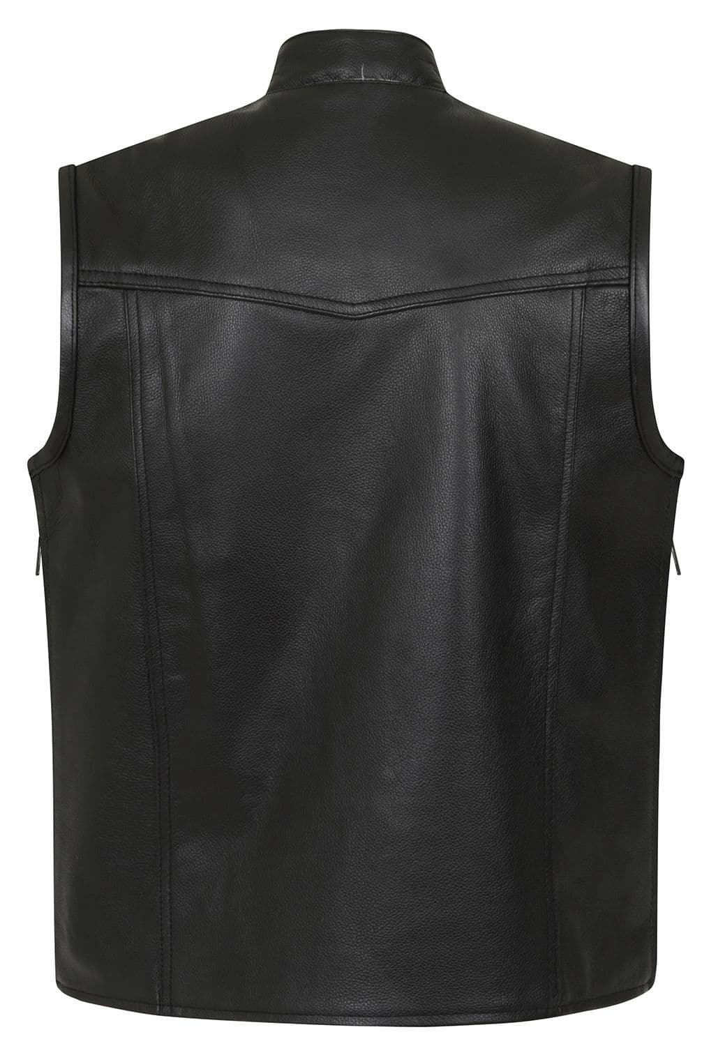 Reyes Leather Expandable Biker Vest by Skintan Leather