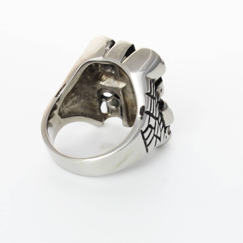 Skulls Cross Ring - Stainless Steel - 010183