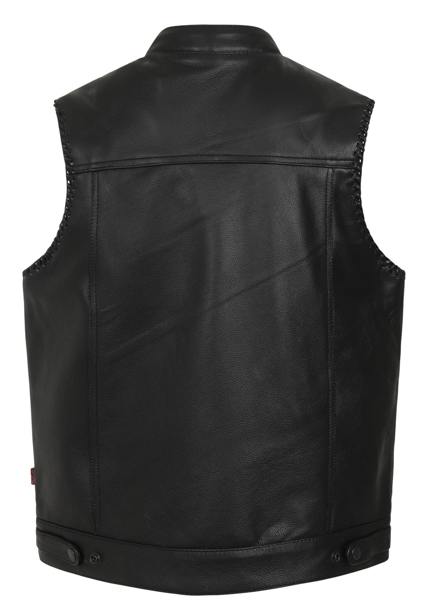 Skyler Leather Perforated Panels Biker Vest by Skintan Leather