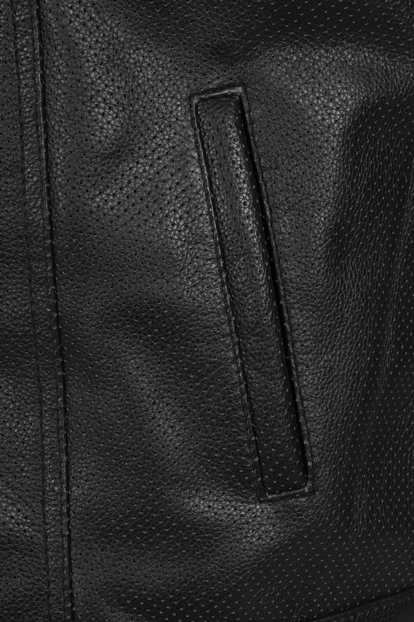 Skyler Leather Perforated Panels Biker Vest by Skintan Leather