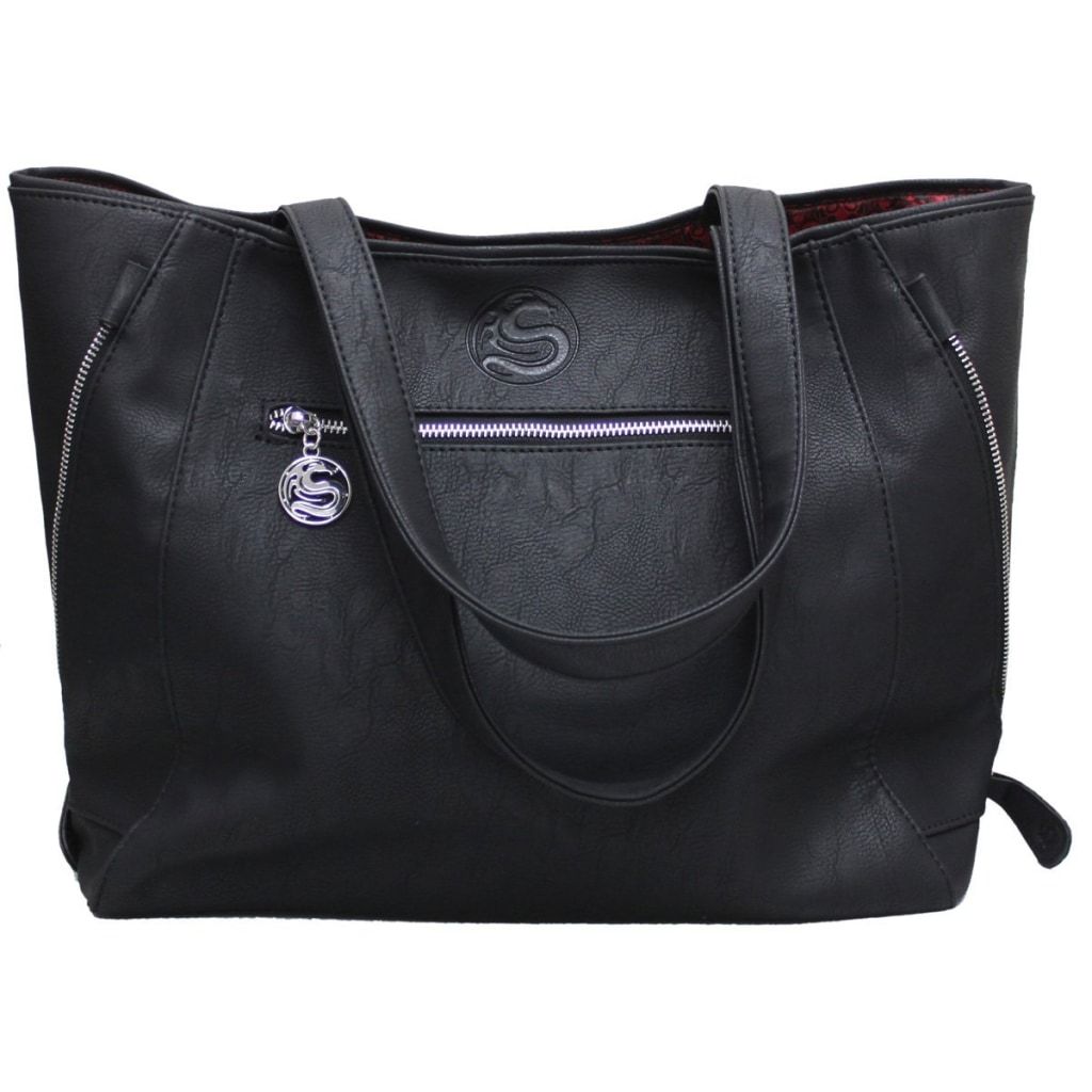 Spiral Black Cat - Tote Bag - Pu Leather Studded