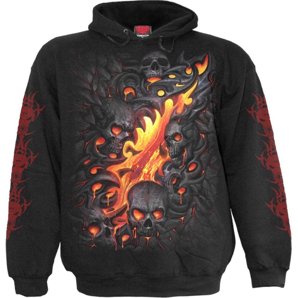Spiral Skull Lava - Hoody Black