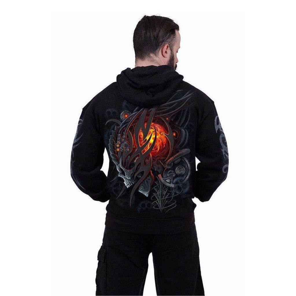 Spiral Steampunk Skull - Hoody Black