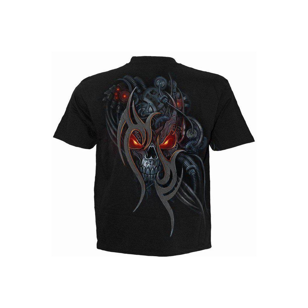 Spiral Steampunk Skull - T-Shirt Black