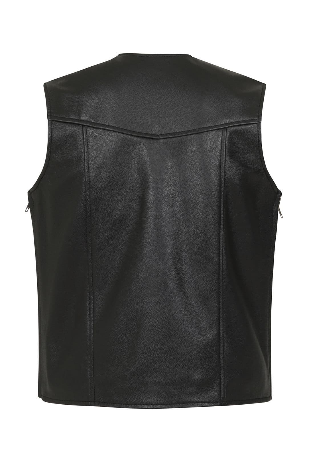 Telford Leather Perforated Panels Biker Vest by Skintan Leather