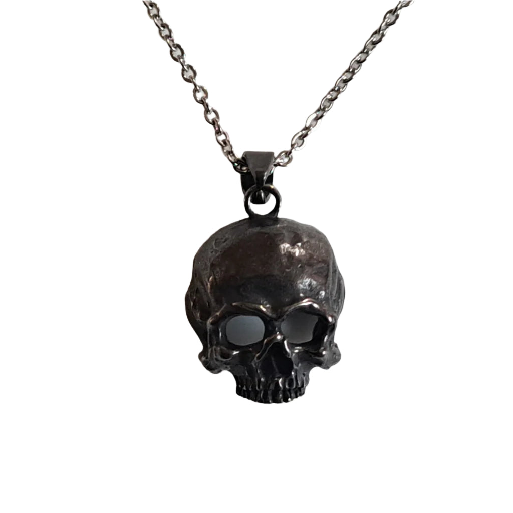 Blackened Skull Pendant - Stainless Steel