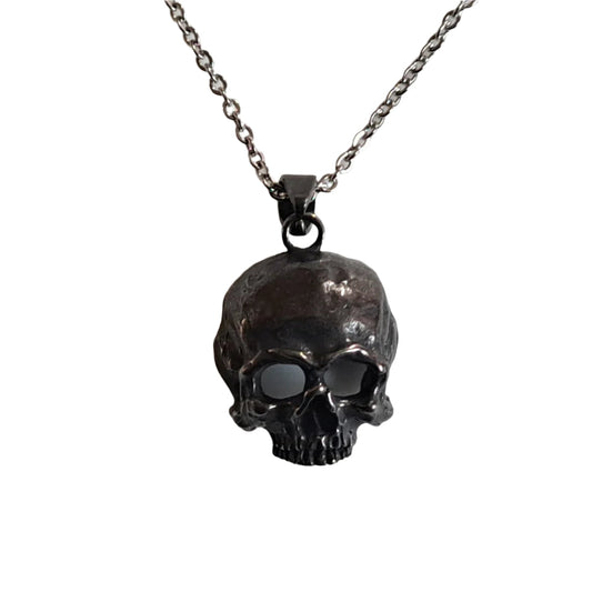 Blackened Skull Pendant - Stainless Steel