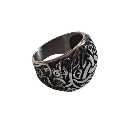 Celtic Knotwork and Triskele Design Ring - Stainless Steel