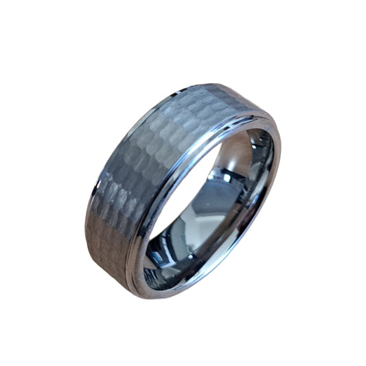 Tungsten Carbide Ring - Flat Court Shape with Textured Finish