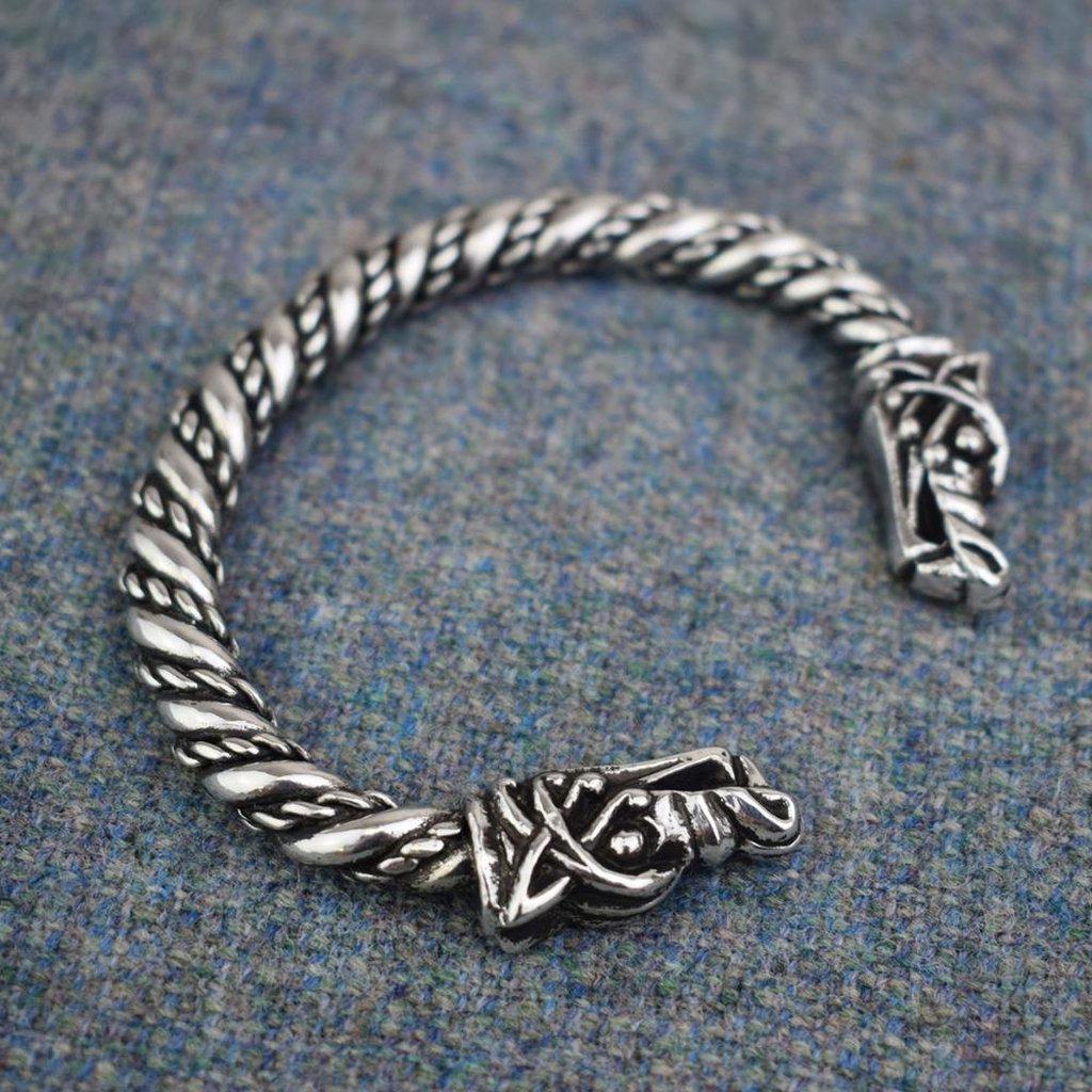 Large Wolf Bracelet - Silver or Pewter