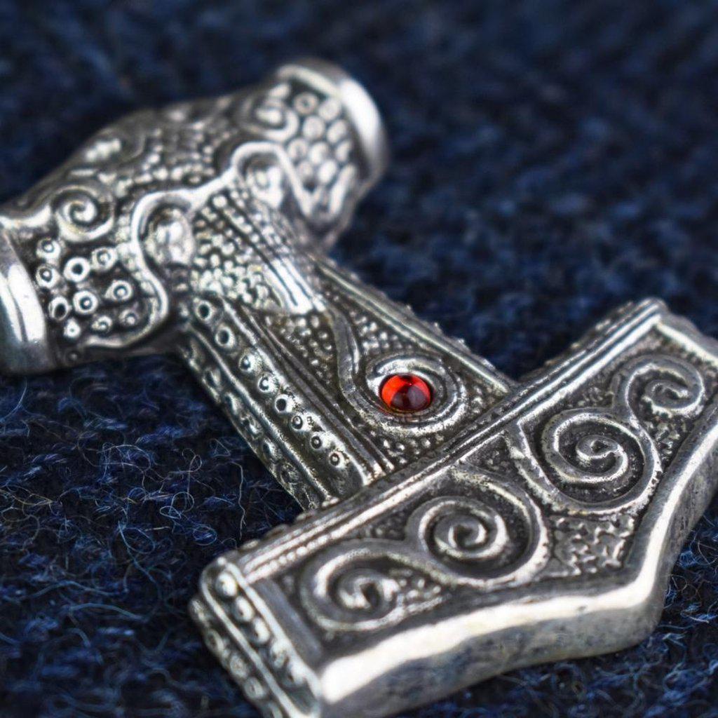 Sterling Silver Skane Hammer – Blue Red or Green Stones