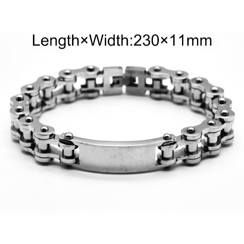 ID Motorbike Chain Bracelet - Stainless Steel - 230 x 11mm
