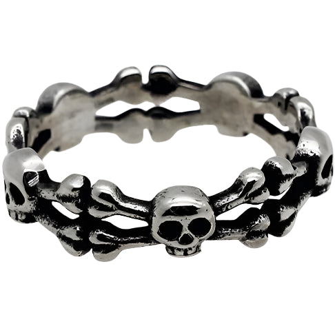 Skulls and Crossbones Ring - Stainless Steel