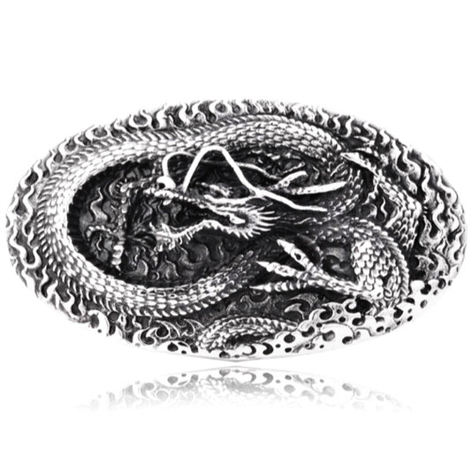Relief Dragon Belt Buckle - Stainless Steel - 350012
