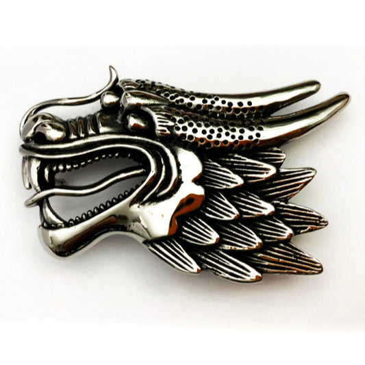 Dragon Head Belt Buckle - Stainless Steel - 370027