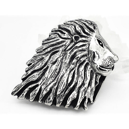 Lion Head Belt Buckle - Stainless Steel - 370031