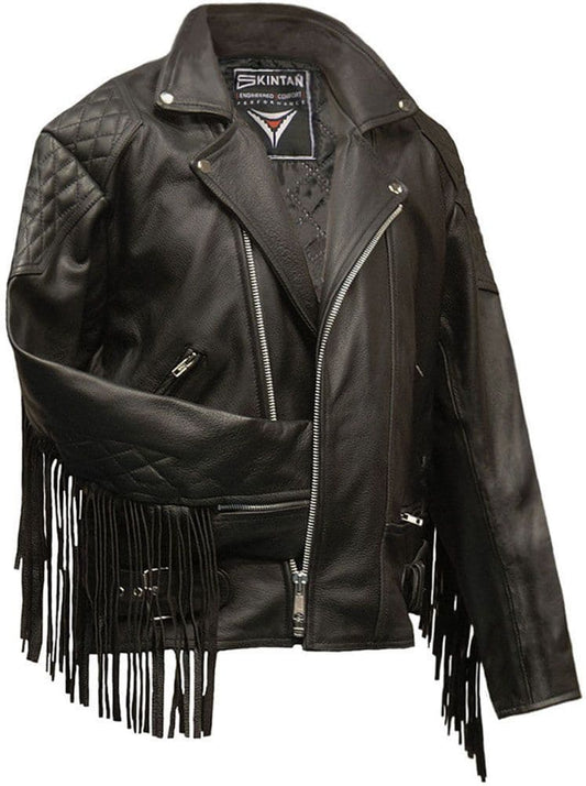 Diamond Fringed Biker Jacket