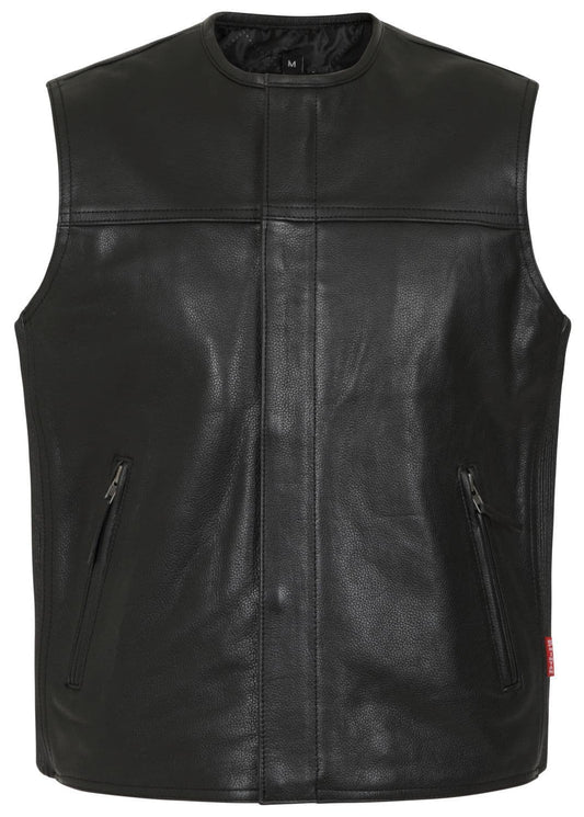 Silverman Leather Elasticated Biker Vest by Skintan Leather