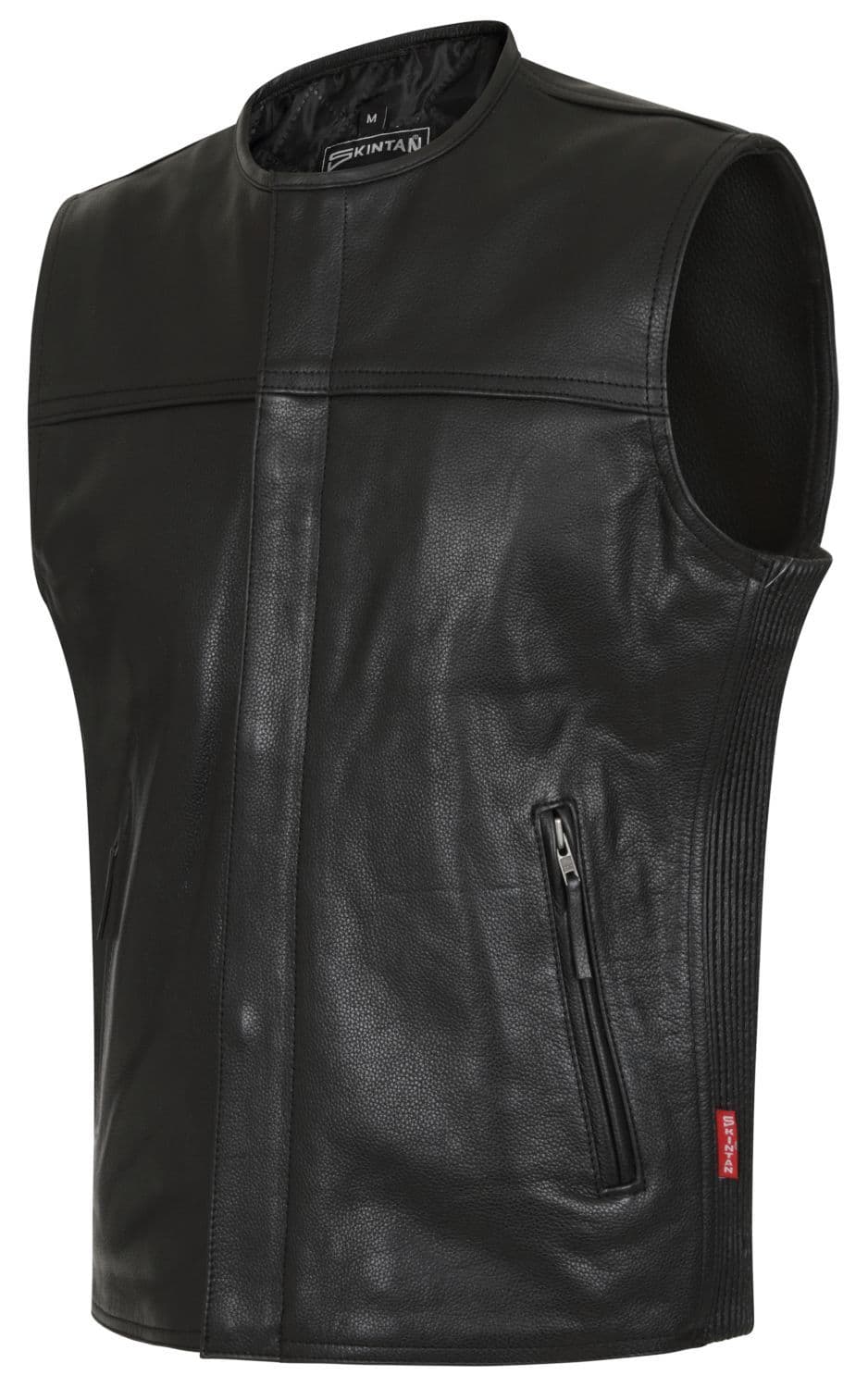 Silverman Leather Elasticated Biker Vest by Skintan Leather