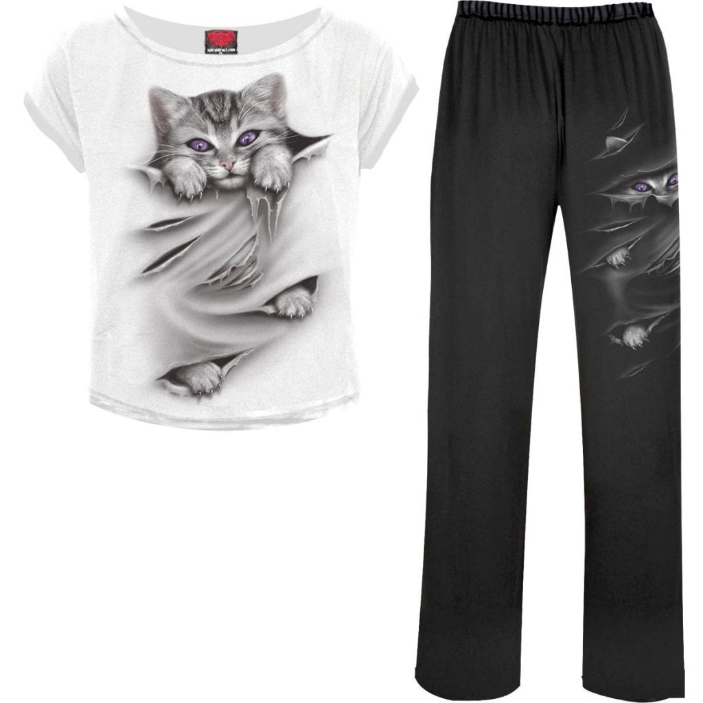 Spiral Bright Eyes - 4Pc Gothic Pyjama Set