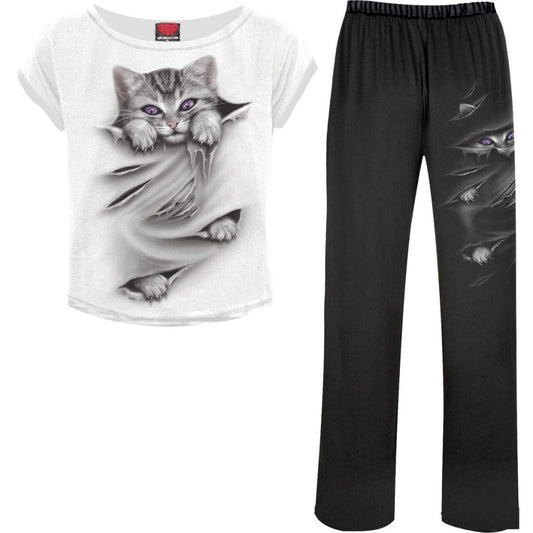 Spiral Bright Eyes - 4Pc Gothic Pyjama Set