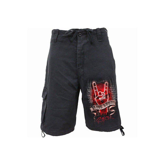 Spiral Live Loud - Vintage Cargo Shorts Black