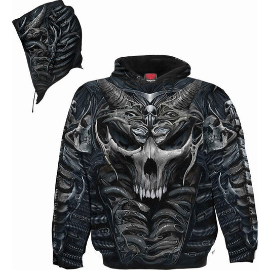 Spiral Skull Armour - Allover Hoody Black