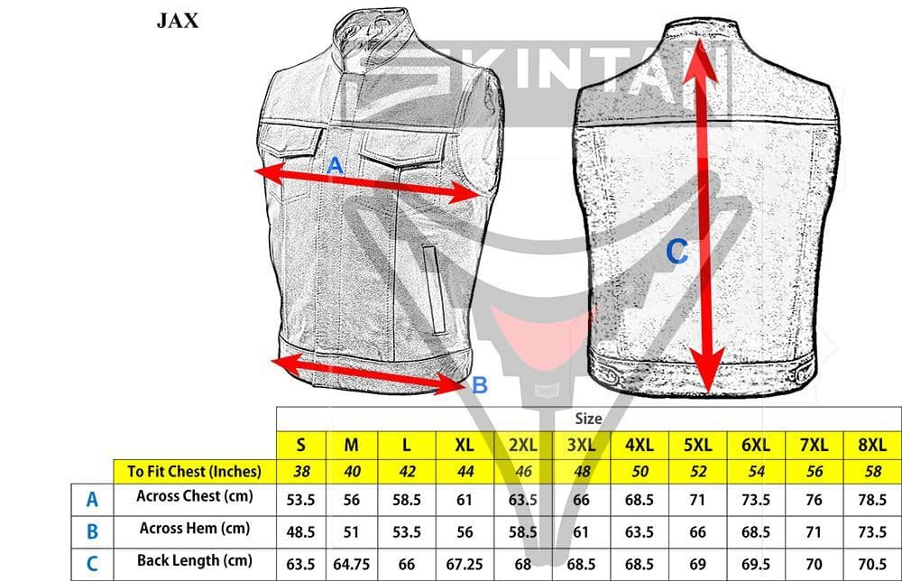 Skyler Leather Perforated Panels Biker Vest by Skintan Leather