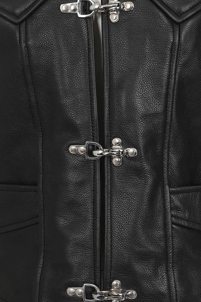 Webb Leather Lace Sided Fish & Hook Fastening Biker Vest by Skintan Leather